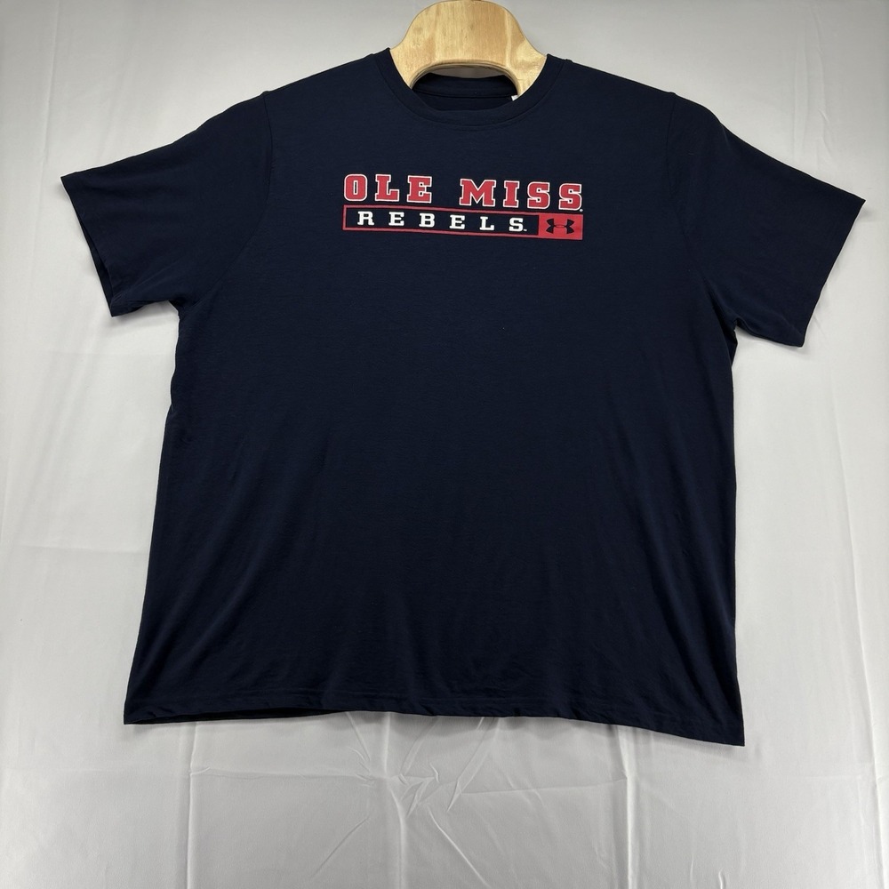 Under Armor Ole Miss Rebels Navy T-Shirt Size XL